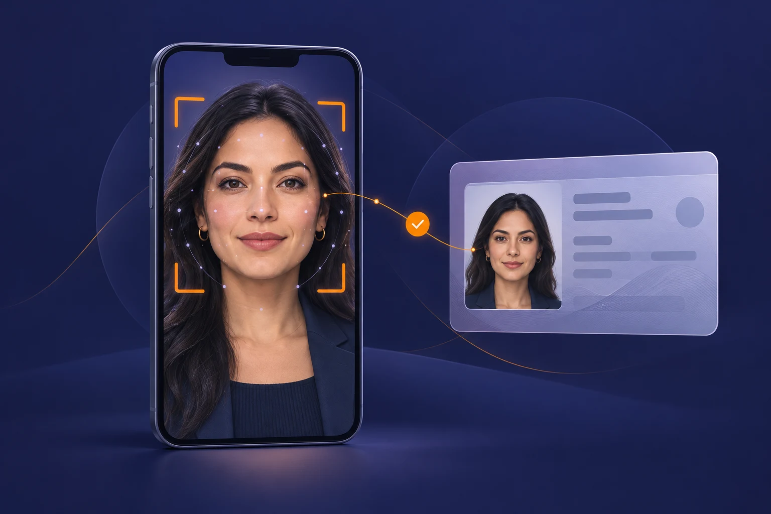 Comparación ilustrada entre el rostro capturado en vivo y la fotografía de una credencial