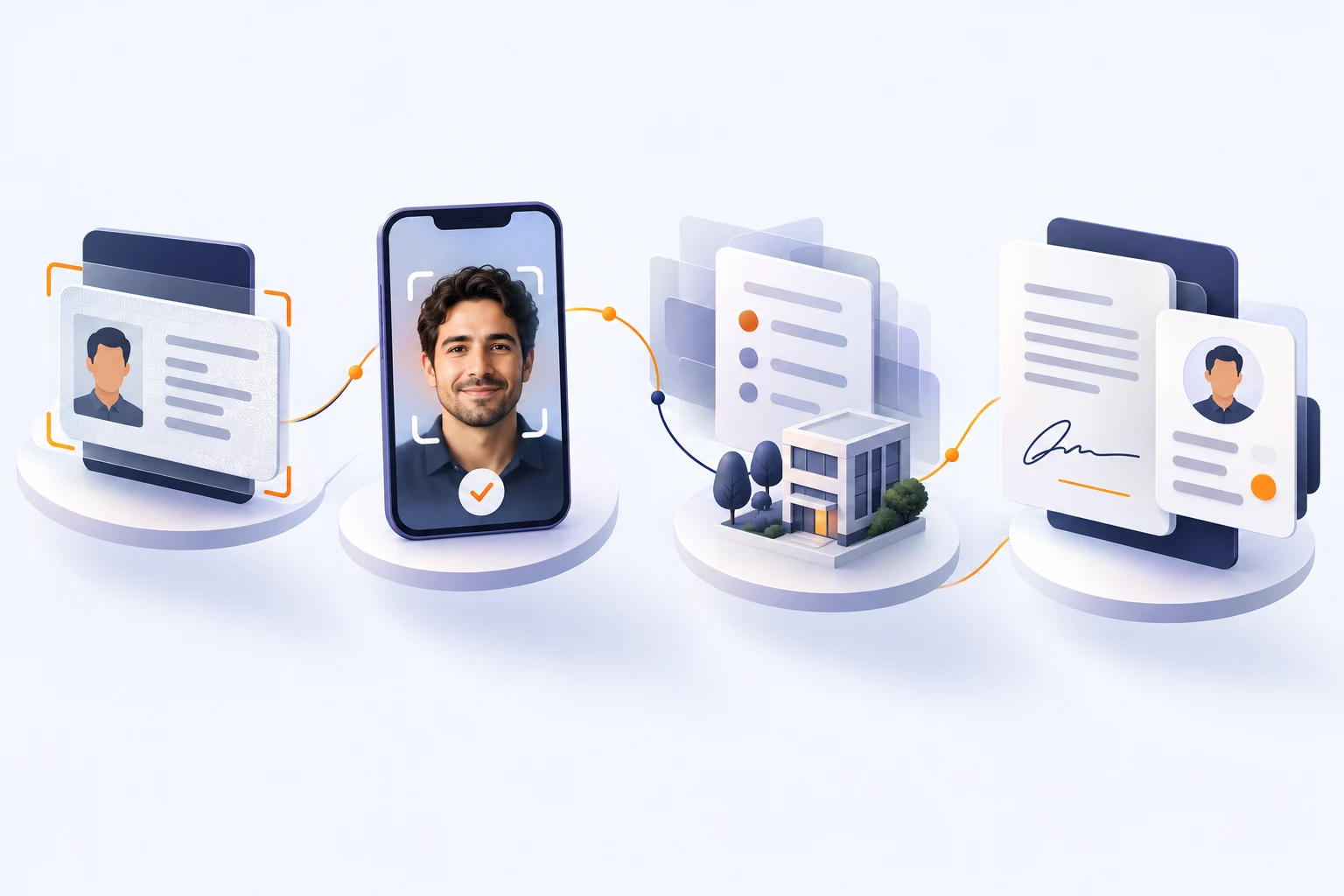 Recorrido ilustrado de documento, biometría, análisis de datos y formalización digital